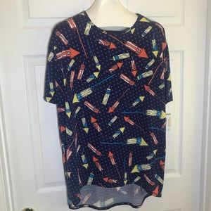 Lularoe Irma High Low Patriotic Print Tunic